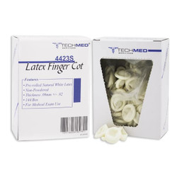 Tech-Med Services Latex Finger Cots - Large 144/Bx. Non-Powdered, Pre-rolled