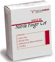 Tech-Med Services Nitrile Finger Cots - Large 144/Bx. Latex-Free and Powder