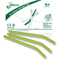 BeeSure Air/Water Syringe Tips - Green with Core 250/Pack. Interchangeable