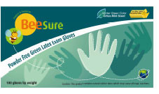 BeeSure Latex Gloves: Large, Non-Sterile, Powder-Free, Micro-Textured, Citrus