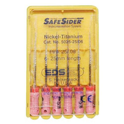 SafeSiders Standard #25/.06 taper, 25 mm nickel titanium reamer, 6/Pk. Chisel