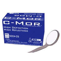 C-Mor #5 Mouth Mirror Head 4/Pk. Ultra Bright, Stainless Steel, Cone Socket