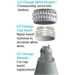 AccessPost Overdenture EZ-Change Intro Kit: 2 Keepers, 2 Cap Inserts, 2 Rubber