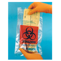 Hager Worldwide Bio-Hazardous lab case shipping pouch, 6' x 9', with paperwork