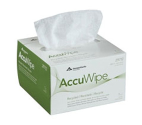 AccuWipe Recycled 1-Ply Delicate Task Wipers, White. Soft, non-abrasive, low