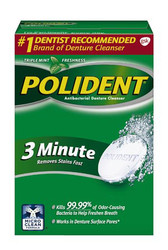 Polident Denture Cleanser Tablets 3-Minute Case of 6 - 84 tablets/Box. Three