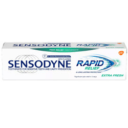 Sensodyne Rapid Relief Toothpaste, Extra Fresh, 12- 3.4 oz. Tubes. Unique