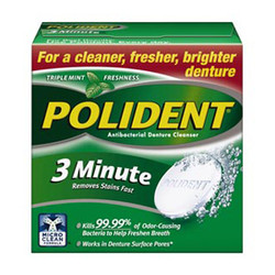 Polident Denture Cleanser Tablets 3-Minute Case of 12 - 40 tablets/Box. Three