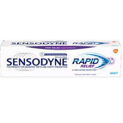Sensodyne Rapid Relief Toothpaste, Mint, 12- 3.4 oz. Tubes. Unique formulation