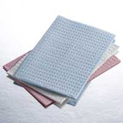 DurEcon Patient Bibs BLUE 13' x 18' 2-Ply Paper/1-Ply Poly 500/Cs. Plain