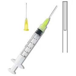Infection ControlHouse Brand Irrigation Syringes and Tips, 3 cc 27 Gauge Tips - Yellow, Box 100