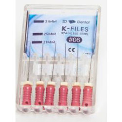 House Brand K-Files 21mm #10 6/Box. Stainless Steel