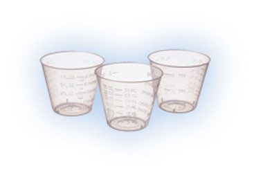 House Brand 1 oz. Medicine/Mixing Cups - Clear Plastic, Box of 100