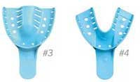 Infection ControlHouse Brand #4 Medium Lower Full-Arch Perforated Blue Disposable Impression