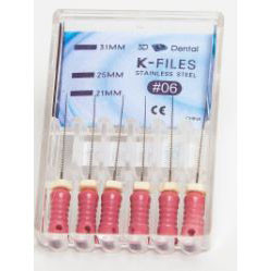 Infection ControlHouse Brand K-Files 21mm #30 6/Box. Stainless Steel