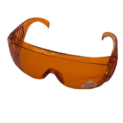House Brand Polycarbonate UV400 Safety Glasses with Fixed Leg, Orange, 1/Pk