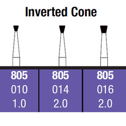 Infection ControlHouse Brand FG 805.012 Medium, Inverted Cone, Single Use Diamond Bur, 10/Pk