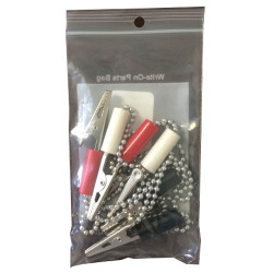Infection ControlHouse Brand Bib Clip - metal chain, Assorted colors: Red, Black and White, 3/pk