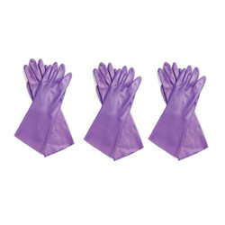 IMS Nitrile Lilac Utility Gloves - Medium 8, 3 Pair/Pk. Flocklined, for Use
