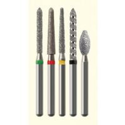 NTI FG #856.025 Super Coarse Grit, Round End Taper Diamond Bur. Package of 5