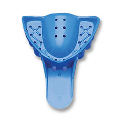 Tray-Aways #5 Perforated Small Upper Full-Arch Blue Plastic Impression Trays