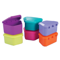 Keystone Denture Cups - New Age Orange, 12/Box. Denture Storage Cases 1-3/4'