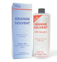 Mizzy Orange solvent with lanolin, 32 ounce bottle of solvent