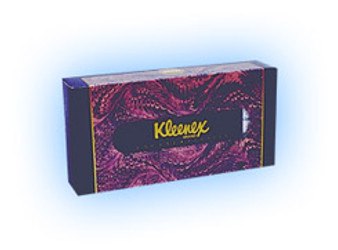 Kleenex White 2 ply Facial Tissues, Flat Box of 125 Tissues. 48 Boxes per case