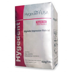 Hygedent Alginate - Regular Set, Mint Flavored, 1 Lb Bag. Dust Free. Red color