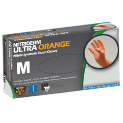 NitriDerm Ultra Orange Nitrile Exam gloves: Small, Non-Sterile, Powder-Free