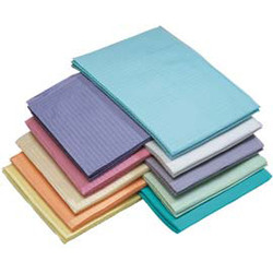 Dry-Back Patient Bibs AQUA 13' x 18' 2-Ply Paper/1-Ply Poly, Plain Rectangle