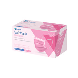 SafeMask Classics ASTM Level 3, Procedure Earloop Face Mask, BFE/PFE ≥ 98% Pink, 50/Bx.