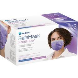 SafeMask FreeFlow ASTM Level 3 Earloop Face Mask, Lavender, 50/Bx. Fluid