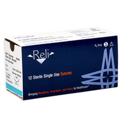 Reli 3/0, 18' silk black braided suture with reverse-cutting 19 mm needle