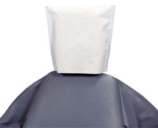 Defend 10' x 13' White Tissue/Poly Head Rest Covers, Box of 500 Covers
