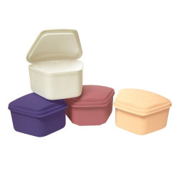 Defend Denture Box - Assorted Colors 3' x 2-1/2' x 2' deep, 12/Pk. High-impact