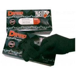 Black Jack Latex Exam Gloves X-Large (9) Powder Free, Textured, Black. Box