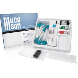 MucoSoft Soft Denture Reline kit, includes 50ml split-cartridge reline