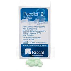 Racellet #3 Green Cotton Retraction Pellets impregnated with 0.55 mg Racemic