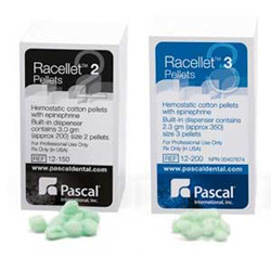 Racellet #2 Green Cotton Retraction Pellets impregnated with 1.15 mg Racemic