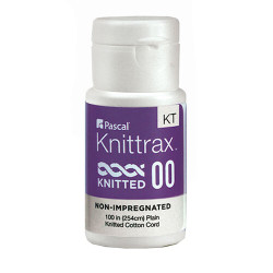 Knit-Trax Plain #00 Ultra Thin Retraction Cord, 100'/Bottle. 100% cotton cord