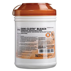 Sani-Cloth Bleach Large Wipes (6' x 10.5'), Case of 12x 75/Canister