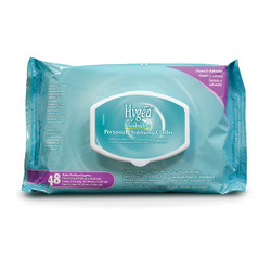 Hygea Flushable Personal Cleansing Cloths, 48 Wipes/Pk, 5.3' x 6.8'