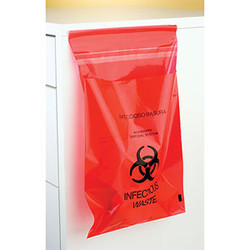 Plasdent Stick-on Red Bio Hazard Waste Bags 9' x 10' 200/Bx. Infectious-waste