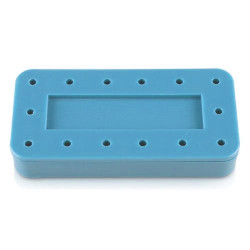 Plasdent Rectangular Bur Block - Blue, Magnetic, 14 Burs Capacity, Dimension