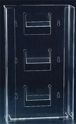 Plasdent Clear Acrylic Triple Horizontal Glove Box Holder/Dispenser, 10'W x