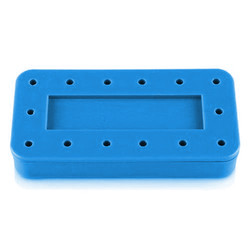 Plasdent Rectangular Bur Block - Spectrum Blue, 14 Burs Capacity. Magnetic