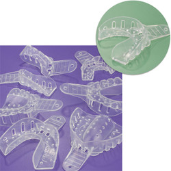 Excellent Crystal Impression Trays - #4 Medium Lower Arch - Perforated, Clear