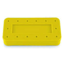 Plasdent Rectangular Bur Block - Yellow, Magnetic, 14 Burs Capacity, Dimension