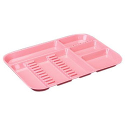 Plasdent Set-up Tray Divided Size B (Ritter) - Coral, Plastic, 13-1/2' X 9-5/8'